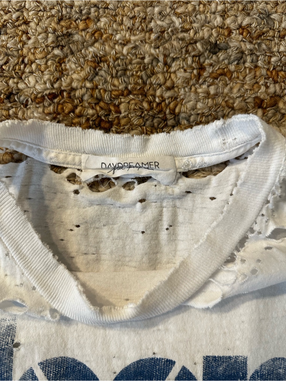 Heavily Distressed Daydreamer White Short Sleeve Doors Graphic Tee - Picture 2 of 4